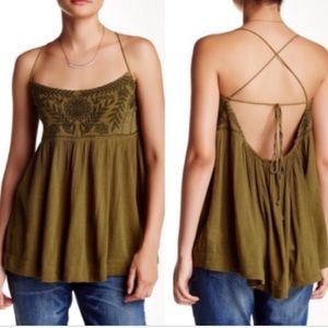 🔴SOLD🔴 Free People Olive Green Strappy Tank